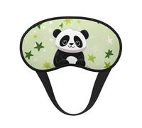Cute Panda Bamboo Star Sleep Mask for Women Men Eye Mask for Sleeping Light Blocking Sleeping Mask with Elastic Strap Blindfold for Flight Nap Soft Breathable Travel Eye Cover for Side Sleeper