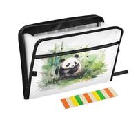 Cute Panda Bamboos Expanding File Folder A4,13 Pockets File Organiser, Paperwork A4 Plastic Wallet Document Storage Expander for School,Office and Home