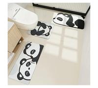 Cute Panda Bath Mat Set - Super Absorbent & Quick-Dry U-Shaped Toilet Mat, Non-Slip Shower Room Doormat, Bathroom Floor Mats