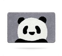 Cute Panda Bathroom Rugs Adorable Animal Bath Mat Cartoon Floor Mats, Non Slip Extra Absorbent Soft Bath Rug, Machine Washable, Bathtub Carpet Shower Indoor Area Use (Dumb, 16" x 24")