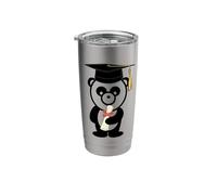 Cute Panda Bear Graduation Cap & Degree Certificate Graduate Stainless Steel Insulated Tumbler