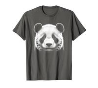 Cute Panda Bear Head in Realistic Drawing Style T-Shirt, Men, Asphalt Grey, Medium