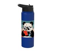 Cute Panda Bear Holding Coffee and a Book Reading Panda Stainless Steel Insulated Water Bottle