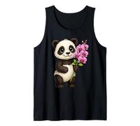 Cute Panda Bear Holding Orchid Flower Tank Top