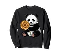 Cute Panda Bear Holding Sunflower Flower Sweatshirt