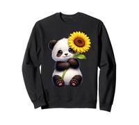 Cute Panda Bear Holding Sunflower Flower Sweatshirt