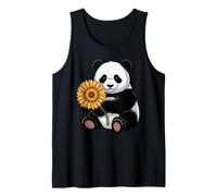 Cute Panda Bear Holding Sunflower Flower Tank Top