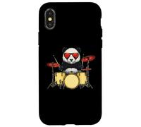 Cute Panda Bear Playing Drums Musician Music Case for iPhone X/XS