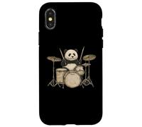 Cute Panda Bear Playing Drums Musician Music Case for iPhone X/XS