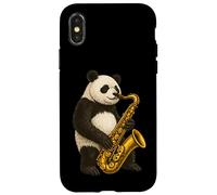 Cute Panda Bear Playing Saxophone Musician Music Case for iPhone X/XS
