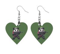 Cute Panda Bear Shooting Artistic Wooden Earrings Pendant Vintage Earring Hooks Trendy Vacation Dangle Boho Eardrop Star