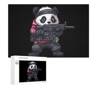 Cute Panda Bear Shooting Funny Wooden Picture Puzzle Wood Jigsaw Creative Gift for Adults And Family Game