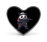 Cute Panda Bear Shooting Heart Metal Brooches 1 Inch Memorial Badges Exquisite Decorations Pins for Clothing