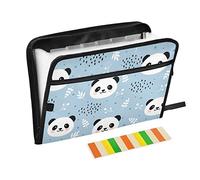 Cute Panda Beautiful Flowers Expanding Organizer File Folder Letter Size, 13 Pockets Expandable Filing Folders Accordion Document Organizer for Home Work Travel