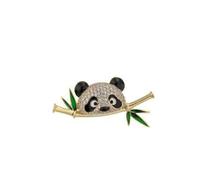 Cute Panda Brooch Crystal Rhinestones Panda with Bamboo Pattern Brooch Lapel Pins for Clothing Scarf Decoration Jewelry Gifts