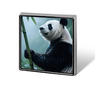 Cute Panda Brooch Pin, Unisex Square Lapel Pin for Men & Women, Elegant Metal Badge for Hats Jackets Shirts, Versatile Fashion Accessory