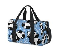 Cute Panda Caroon Sports Duffel Bag Panda Pattern Weekend Overnight Bag Tote Holdall Casual Travel Gym Duffel Bags for Kids Girls Boys Women Men
