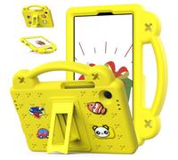 Cute Panda Case for Samsung Galaxy Tab A11 Plus A11+ 2025/ Galaxy Tab A9 Plus A9+ 11-inch for Kids Full Body Protective Cover with Handle Stand Lightweight Shockproof Cover Yellow