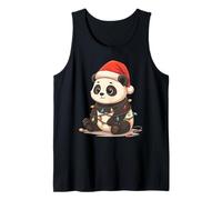 Cute Panda Christmas Graphics Animal Lights Lover Kawaii Tank Top
