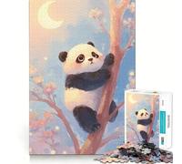 Cute Panda Climbing A Tree Jigsaw Puzzle 1000 Piece for Adults Tension Relief FreeTime Game Playful Challenge (38x26cm)