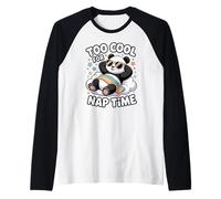 Cute Panda Cloud Too Cool for Nap Time Funny Animal Raglan Baseball Tee