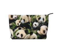 Cute Panda Corduroy Makeup Bag with Stylish and Durable Zipper Design