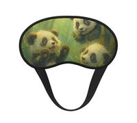 Cute Panda Cub in Bamboo Composite Cloth Black Edge Eye Mask Men and Women with Elastic Band