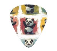 Cute-Panda-Dance 12 Pack Guitar Picks With 3 Thicknesses And Storage Box, Abs Plectrums For Electric Bass Guitar Players