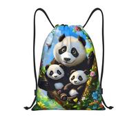 Cute Panda Drawstring Backpack Lightweight Drawstring Bags Stylish Sport Bag String For School Yoga Sport 39X46Cm