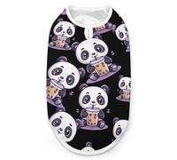 Cute Panda Drinking Bubble Tea Cute Dog Shirt Sleeveless Soft Breathable Pet Apparel Tank Top Summer Cool XL