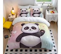Cute Panda Duvet Cover Set Children's Bedding Sets with Pink Blue Starry Sky Design Soft Microfiber Bedding Panda Gifts for Kids Girls Boys Dream Bedding Home (style3,King240x220cm+50x75cm*2)