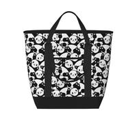 Cute Panda-E Insulated Cooler Bag, Large Cooler Tote Bags Insulated for Food, Insulated Grocery Shopping Bags with Zippered Top for Travel Picnic
