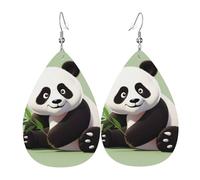 Cute Panda Earrings for Women Teardrop Leather Earrings Double Sided Lightweight Dangle Earrings for Women Ear Accessories Jewelry Fashion Birthday Gift