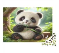Cute Panda Eating Bamboo Puzzle 1000Pc Recycled Paper for Adults Puzzle for Adults Hard Difficult Challenging Game Fun Present & Activity for Home Great Gift Idea 70x50cm/1000pcs