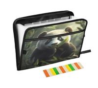 Cute Panda Eating Leaves Expanding File Folder 13 Pockets Accordion File Organiser Folders for Paperwork A4 Storage Portable Document Organiser Filing Wallet