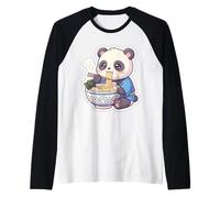 Cute Panda Eating Ramen Noodle Soup Lover Japanese Foodie Raglan Baseball Tee