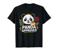 Cute Panda Enjoying Dim Sum Har Gow Bamboo Basket Yum Cha T-Shirt