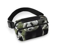 Cute Panda Fanny Pack for Women Men Waist Bag Belt Bag Adjustable Casual Bag for Travel Sports Hiking, white, 7.9x5.1inches