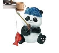 Cute Panda Figurines, Resin Cute Panda | Flower Pot Landscape Statue Ornament - Panda Garden Statue, Fun Peach Panda Statues Resin Figurines, Mign Panda Sculpture
