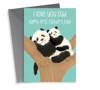 Cute panda first Father’s Day card 1001
