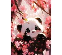 Cute Panda Flowers 300 Piece Jigsaw Puzzle for Adults, Creativity, Challenging and Difficult Puzzle, Brain Teaser Puzzles for Adults 300 Pieces for The Whole for Women, Men