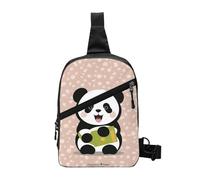 Cute Panda Foldable Sport Sling Bag,Lightweight Crossbody Chest Pack with Multiple Pockets,Water-Resistant Polyester Fabric,Compact Travel Daypack