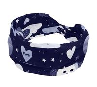 Cute Panda Good Night Star Pattern Headbands for Women Workout, Soft Turban Headbands, Fashion Wide Hairbands, Non Slip Stretchy Head Wraps