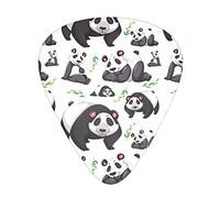 Cute Panda Guitar Paddle Set Of 12, Suitable For Guitar, Yukri, 3 Thicknesses