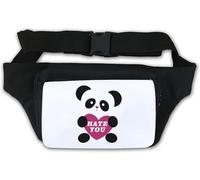 Cute Panda Hate You Funny Cynic Slogan Waist Bag Fanny Pack White