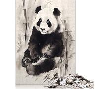Cute Panda Illustration 500 Piece Jigsaw Puzzles for Adults | | Family Fun Jigsaws Puzzles for Adults Gifts Intellectual Games 500pcs (52x38cm)