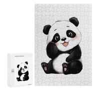 Cute Panda Illustration Jigsaw Puzzle, 300 PCS, Indoor Activity for The Home, A Mindful Leisure Activity for Puzzle Lovers, at Home