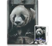 Cute Panda in Jail Bars 1000 Piece Jigsaws for Teenagers Logical Thinking Development Game Great Gift for Meaningful Moments Size 50x75cm