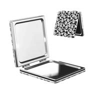 Cute Panda K Compact Mirror Pocket Mirror, Small Travel Makeup Mirror for Women, 1X/2X Magnification Portable Mirror, Cute Mini Mirror for Purse - Square