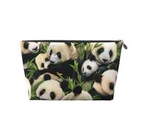 Cute Panda Leather Travel Wash Bag, Stylish and Durable, Easy to Carry